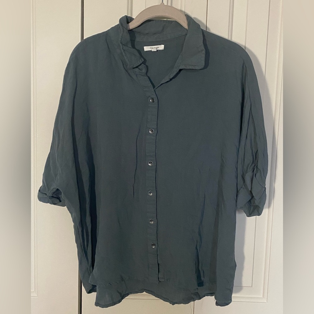 Maurices Casual Button-Up Shirt - Muted Grey/Green